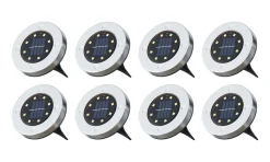 LED Solar Bodenleuchte 12 cm 8er Set