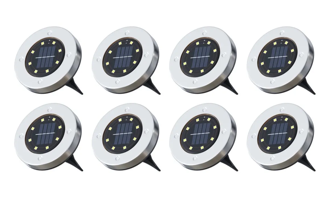 LED Solar Bodenleuchte 12 cm 8er Set