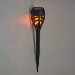 LED Solarfackel 4er Set 38 cm schwarz