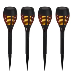 LED Solarfackel 4er Set 38 cm schwarz