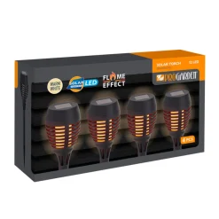 LED Solarfackel 4er Set 38 cm schwarz