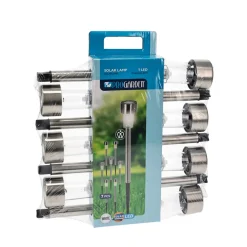 LED Solarlampe Edelstahl Set 7-teilig 37 cm