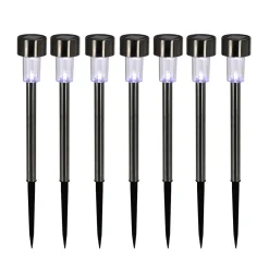 LED Solarlampe Edelstahl Set 7-teilig 37 cm