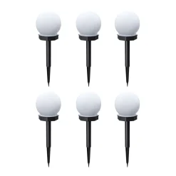 LED Solarlampe rund 10 cm 6er Set