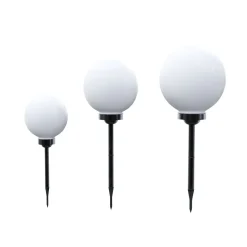 LED Solarlampe rund Set 3-teilig 20 / 25 / 30 cm