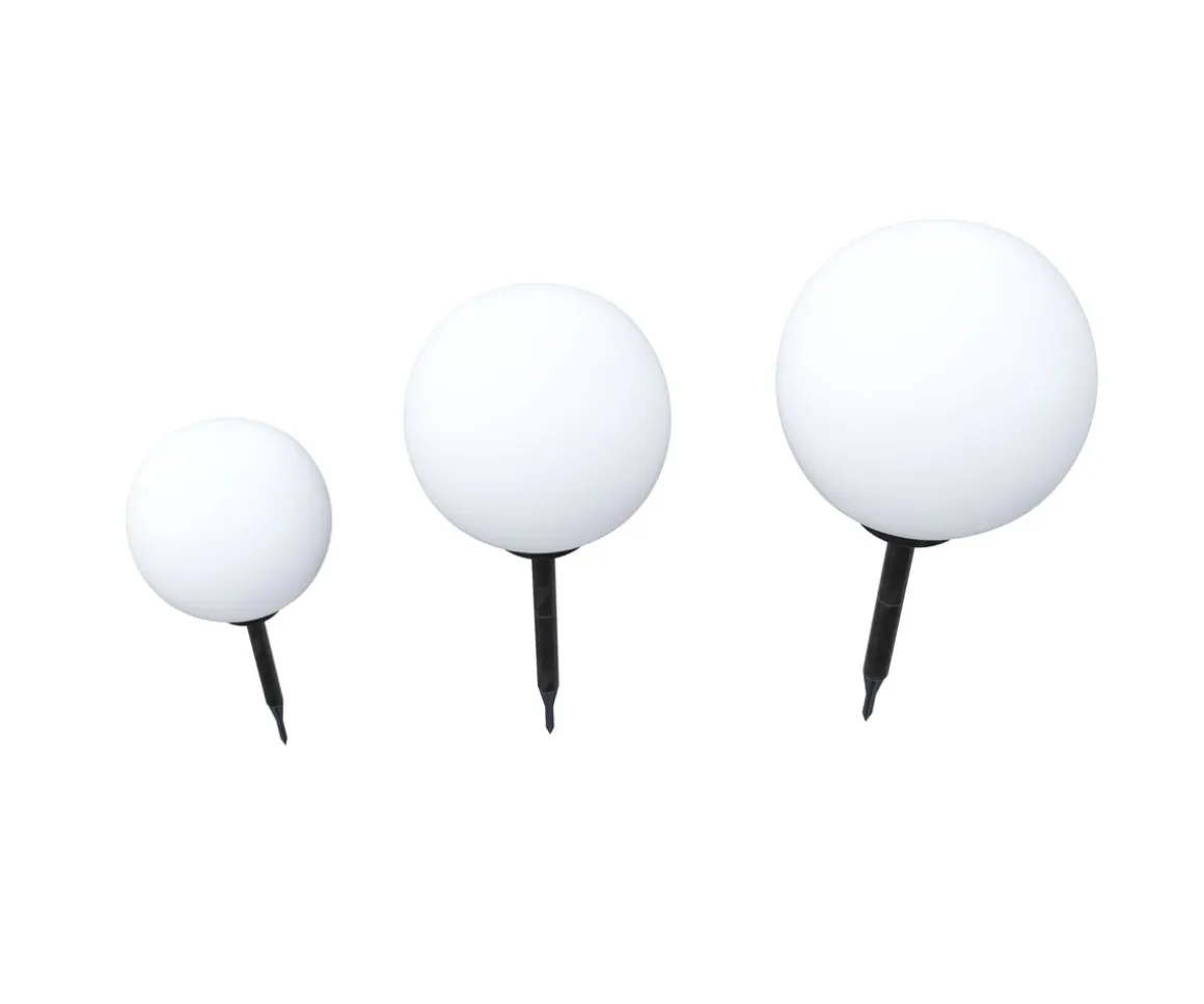 LED Solarlampe rund Set 3-teilig 20 / 25 / 30 cm