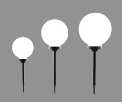 LED Solarlampe rund Set 3-teilig 20 / 25 / 30 cm