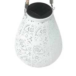 LED Solar Laterne BEYAZ 2er Set 18 x 24 cm weiss