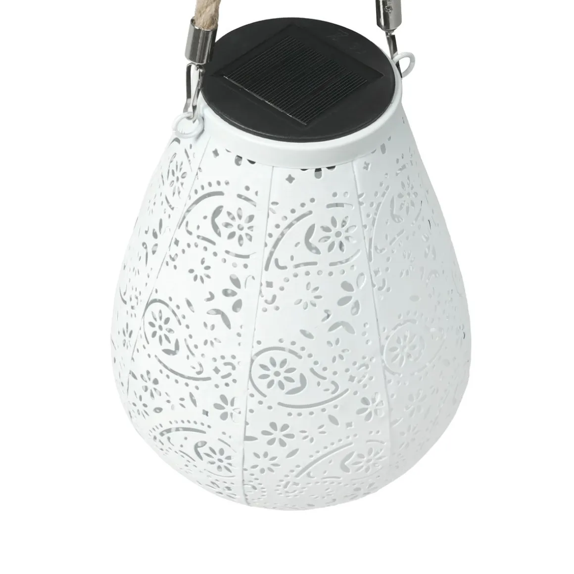 LED Solar Laterne BEYAZ 2er Set 18 x 24 cm weiss