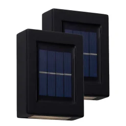 LED Solar Wandlampe 2er Set 10 x 7 cm schwarz