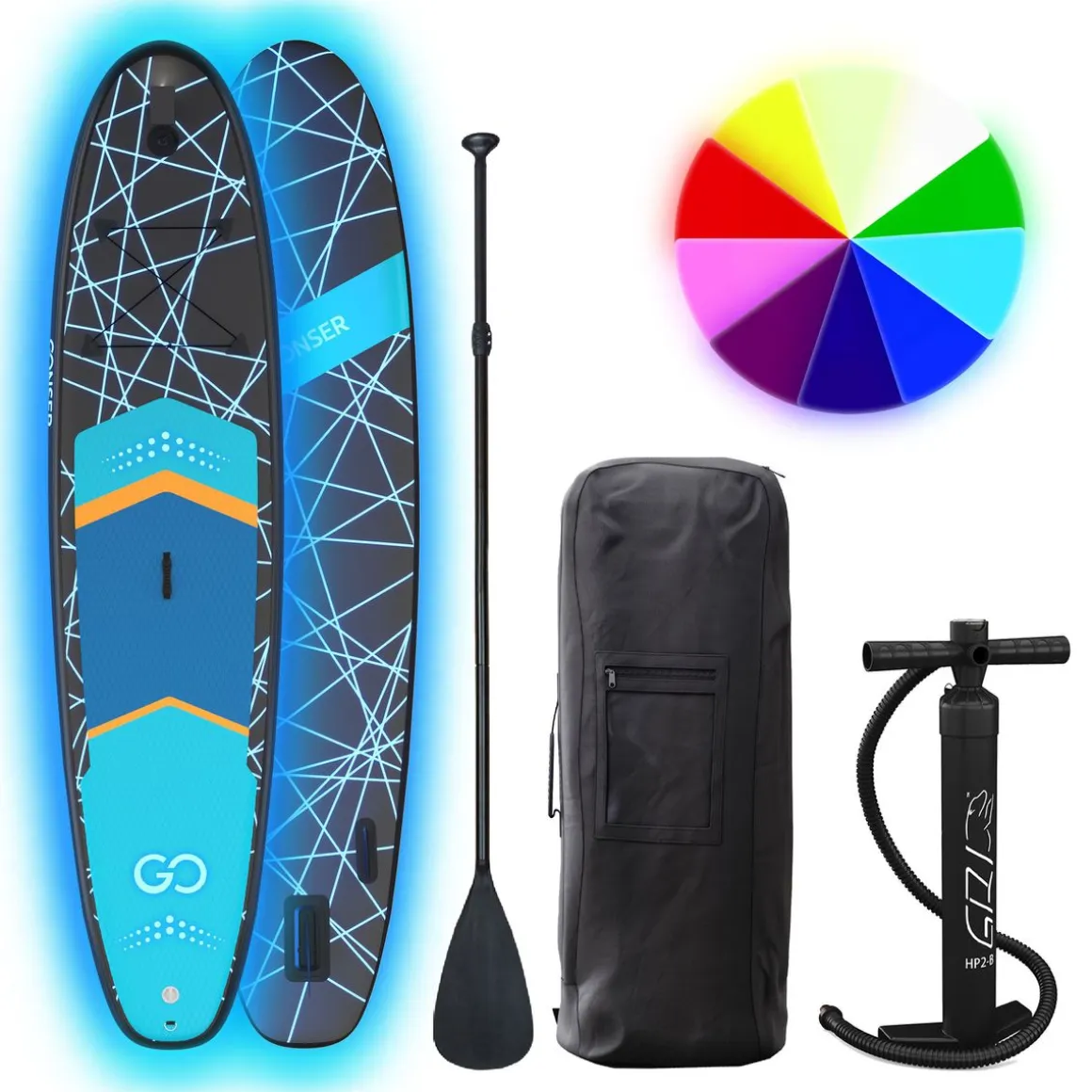 LED Stand Up Paddle LASER 320 cm schwarz