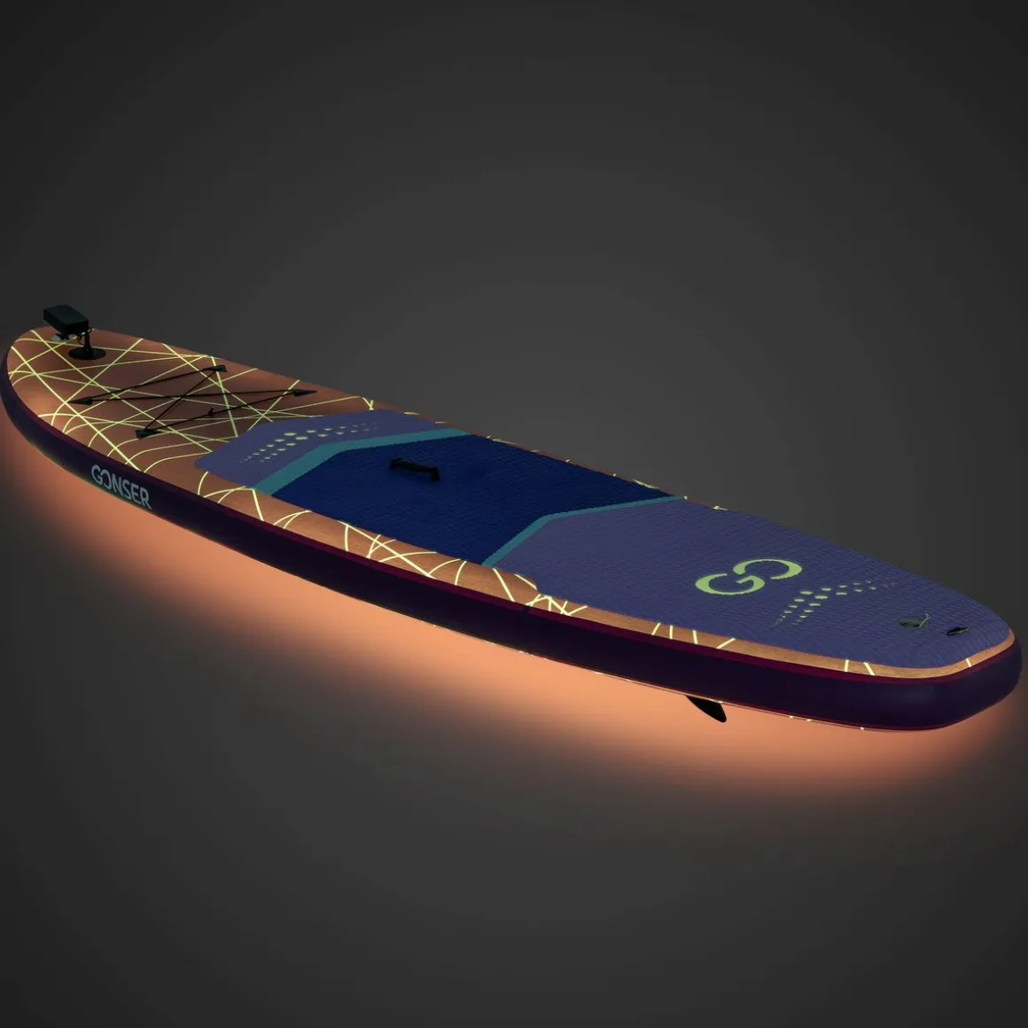 LED Stand Up Paddle LASER 320 cm violett
