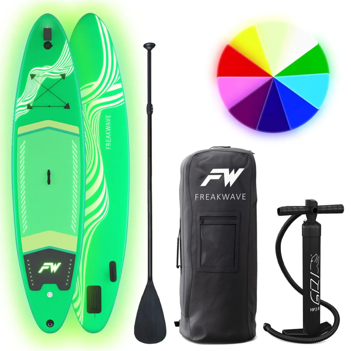 LED Stand up Paddle MAGIC 335 cm grün
