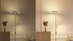 LED Stehlampe DIRETO dimmbar silber