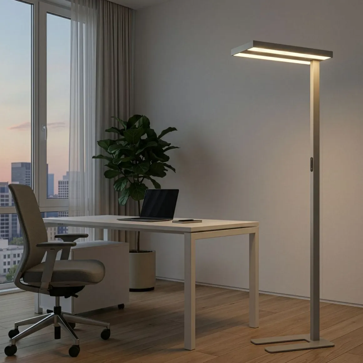 LED Stehlampe LANA dimmbar mit Bewegungsmelder silber