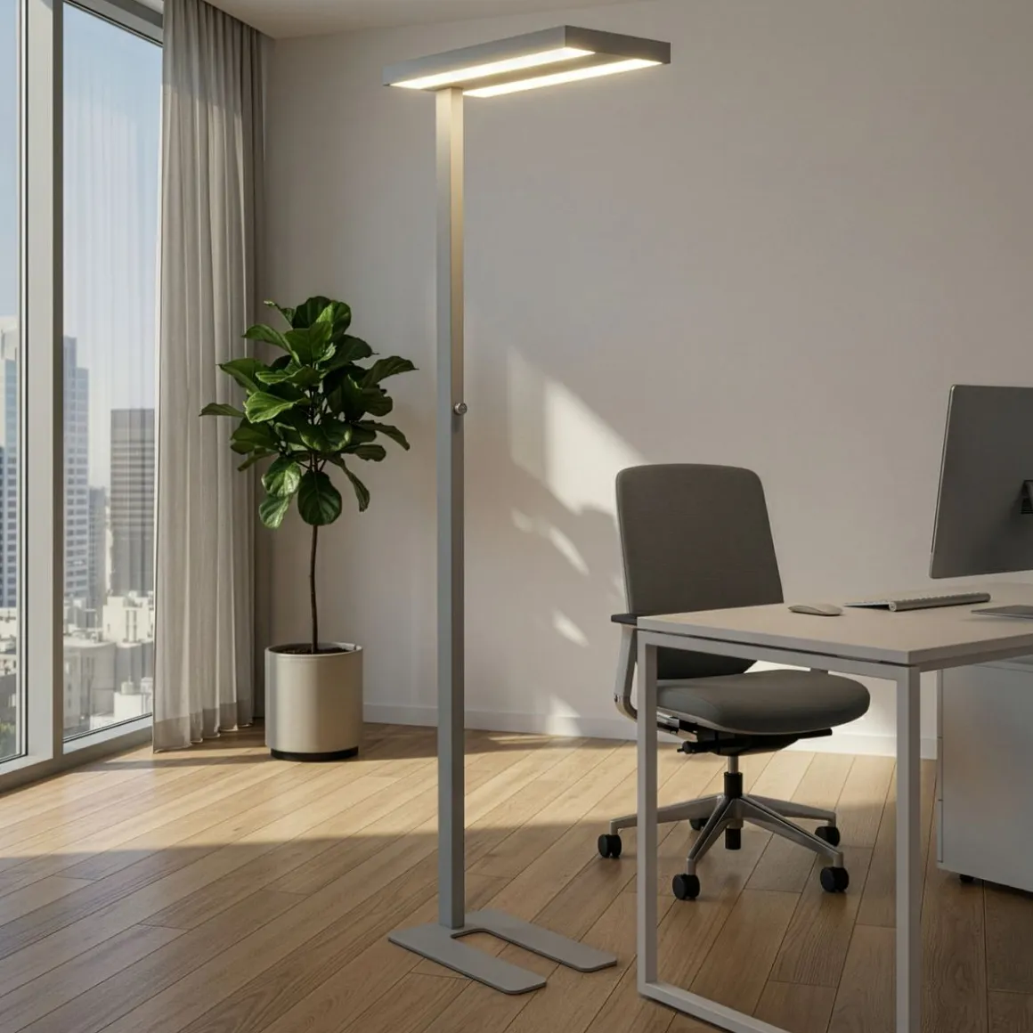 LED Stehlampe LANA dimmbar silber