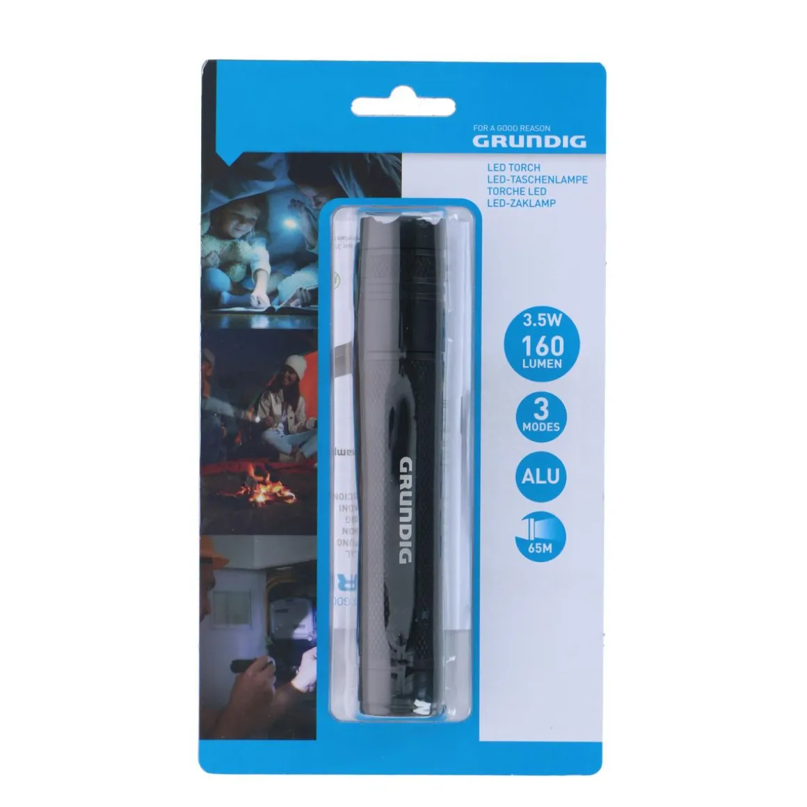 LED Taschenlampe schwarz 15.5 cm