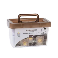 LED Teelicht 24er Set weiss