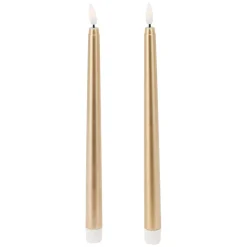 LED Tischkerze 27 cm 2er Set gold