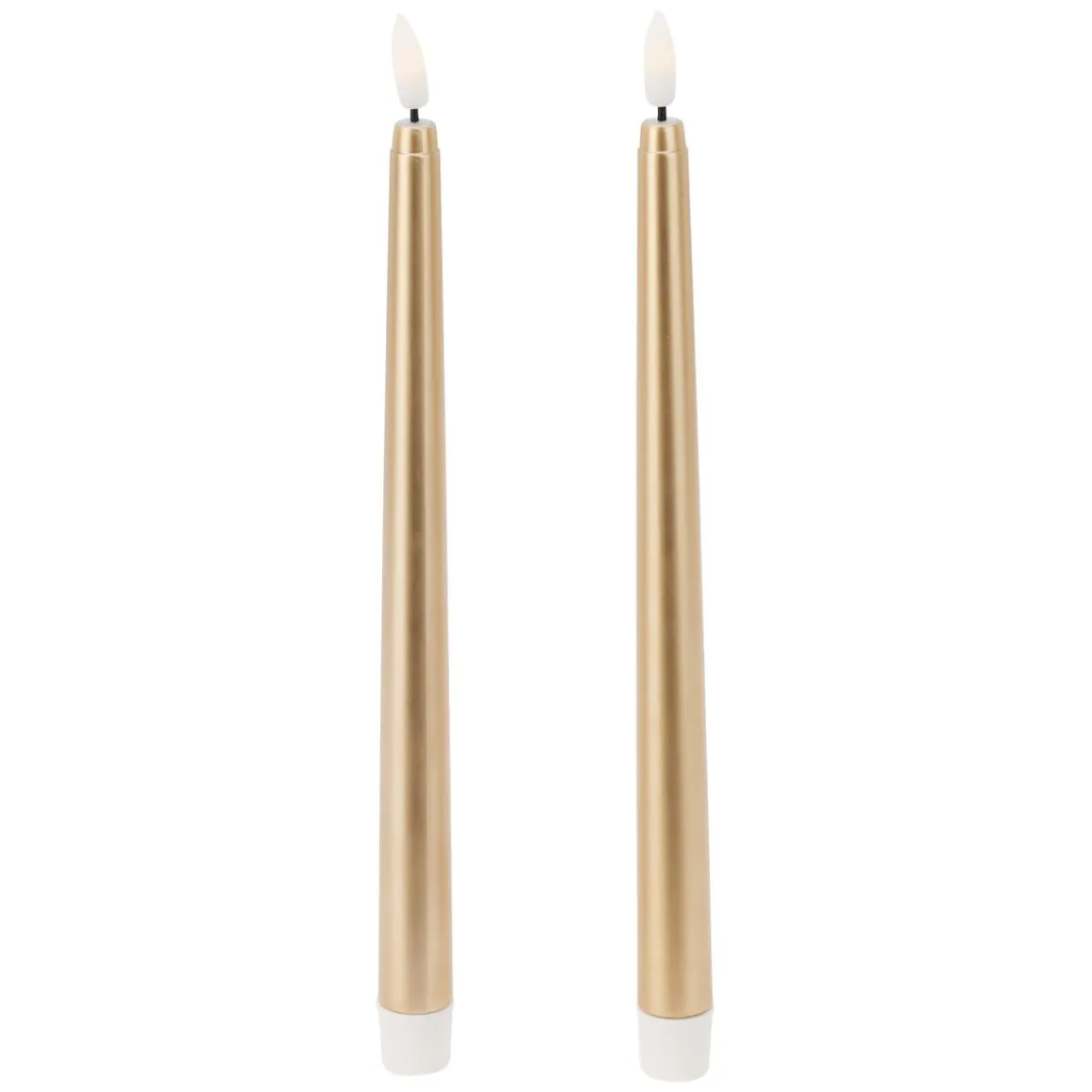 LED Tischkerze 27 cm 2er Set gold