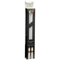 LED Tischkerze 27 cm 2er Set silber