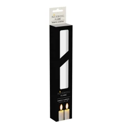 LED Tischkerze 2er Set 25 cm weiss
