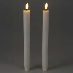 LED Tischkerze 2er Set 25 cm weiss