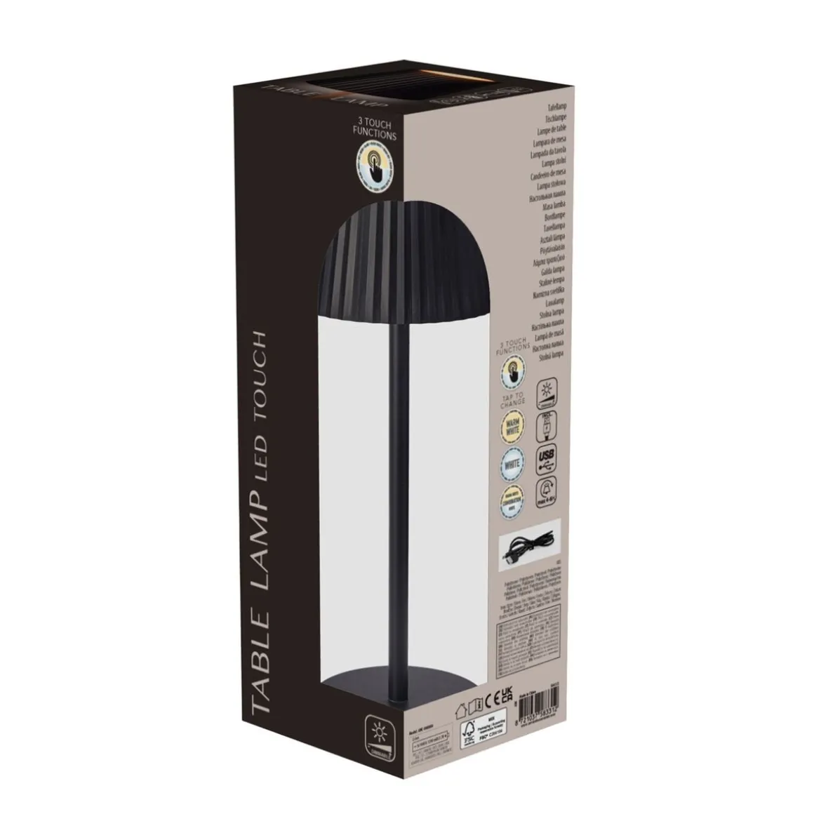 LED Tischlampe dimmbar 9 x 27 cm schwarz