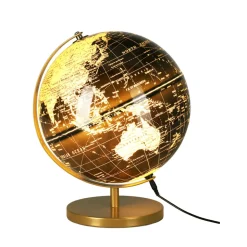 LED Tischlampe Globus gold/schwarz