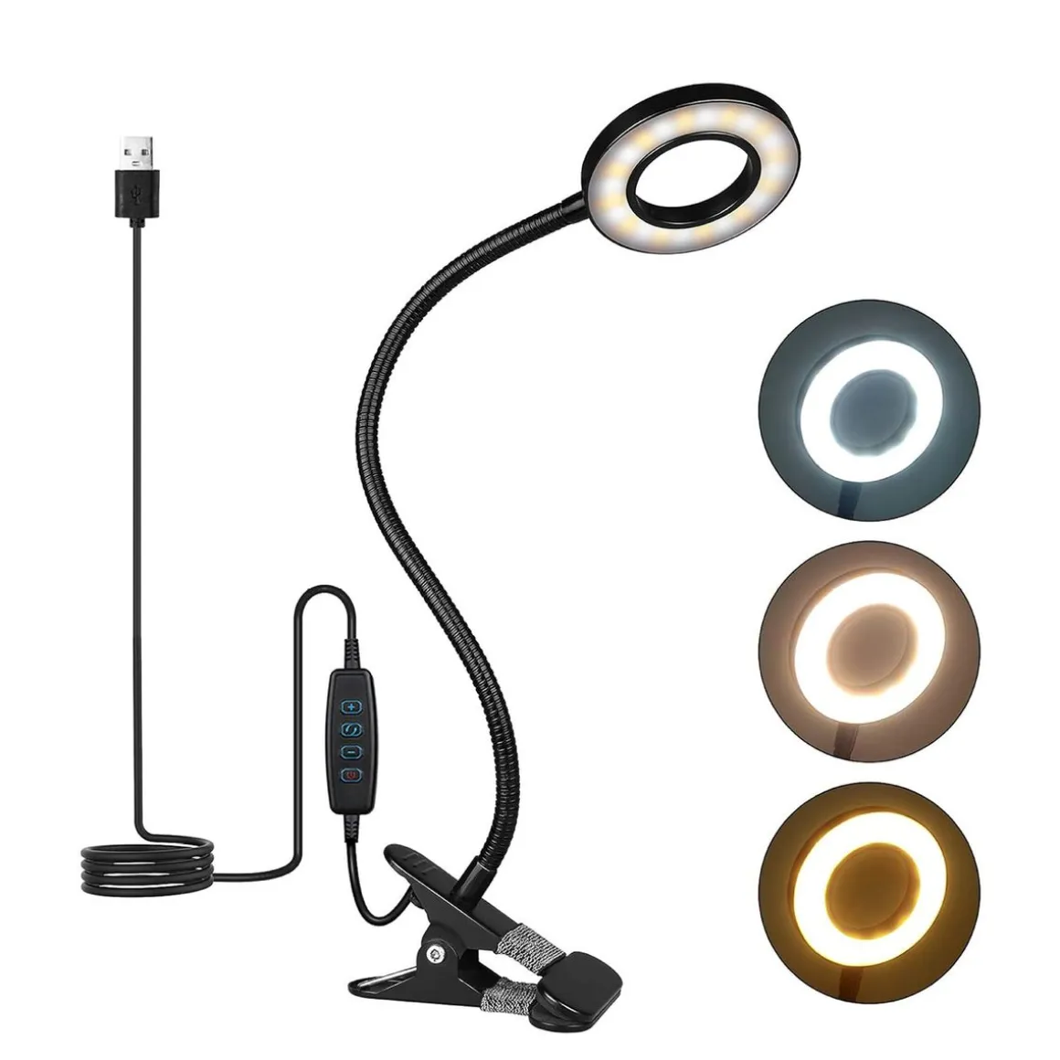 LED Tischlampe Klemmleuchte LUMI schwarz