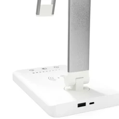 LED Tischlampe LUX mit Wireless Charger weiss