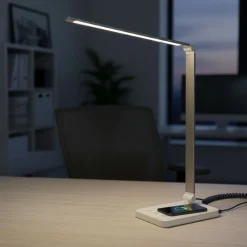 LED Tischlampe LUX mit Wireless Charger weiss