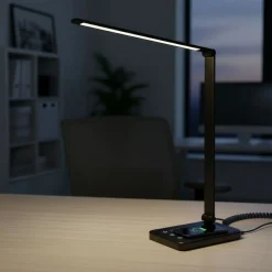 LED Tischlampe LUX mit Wireless Charger schwarz
