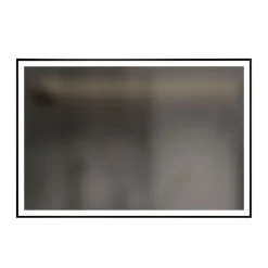 LED Wandspiegel 110 x 75 cm schwarz