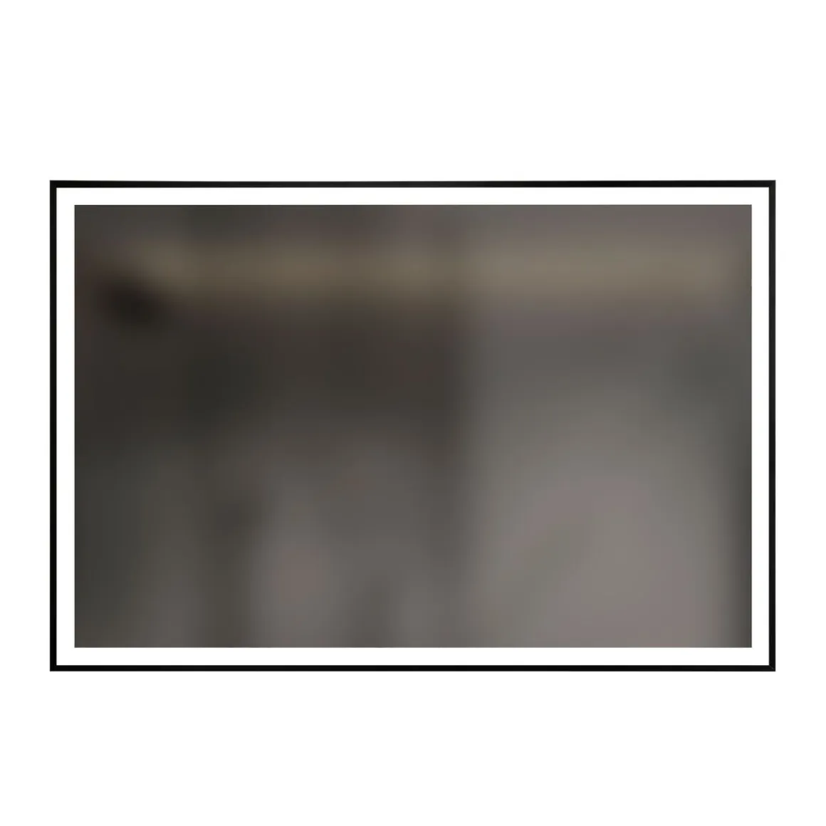 LED Wandspiegel 110 x 75 cm schwarz