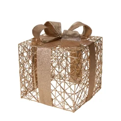 LED Weihnachtsdeko Geschenke Set 3-teilig gold