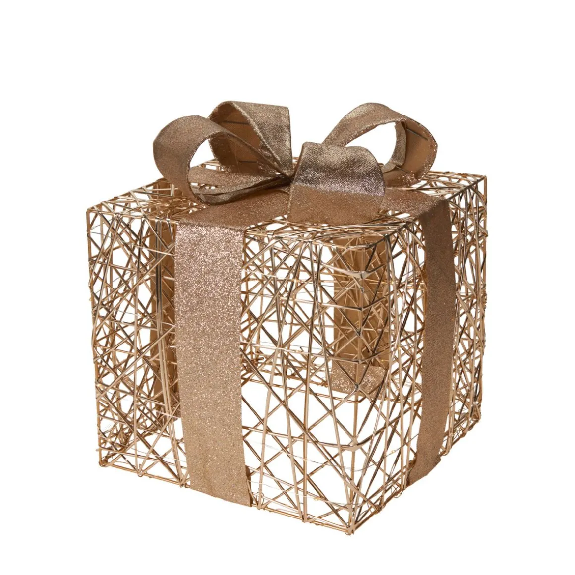 LED Weihnachtsdeko Geschenke Set 3-teilig gold