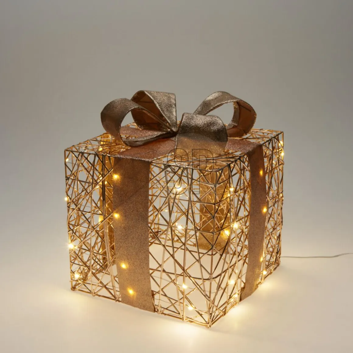 LED Weihnachtsdeko Geschenke Set 3-teilig gold