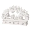 LED Weihnachtsdeko Holz Santa 15 x 10 cm weiss