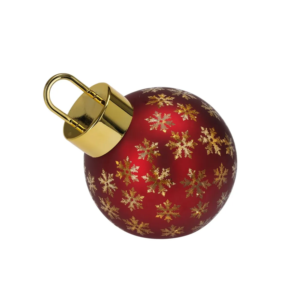 LED Weihnachtskugel Glas 20 cm rot/gold