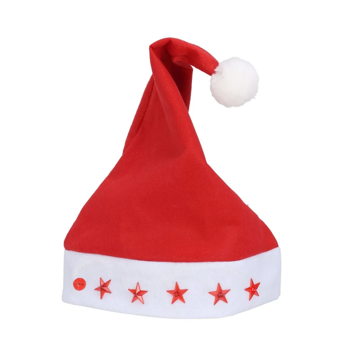 LED Weihnachtsmütze rot/weiss