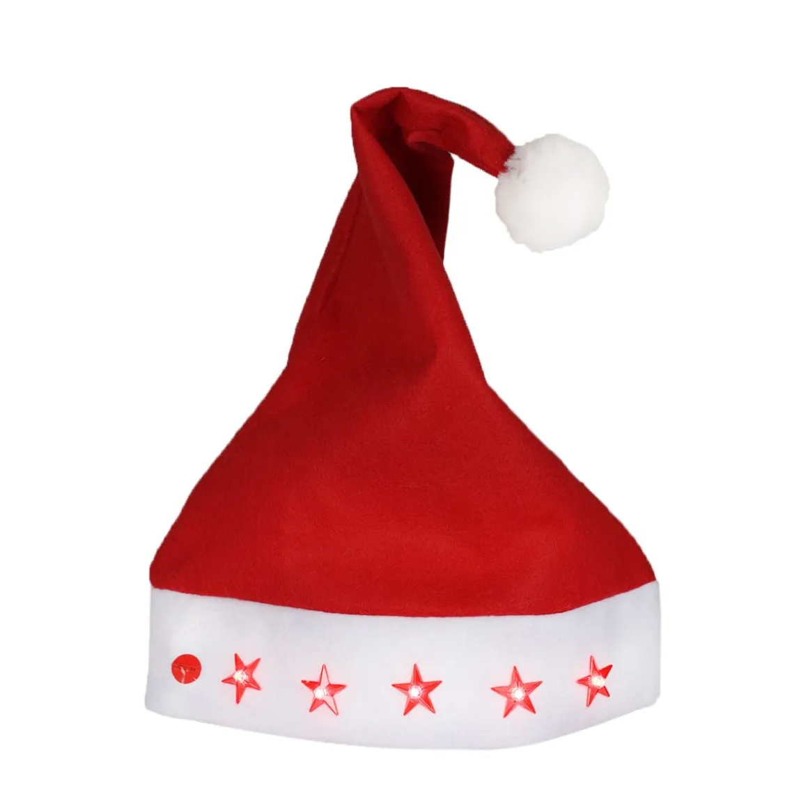 LED Weihnachtsmütze rot/weiss
