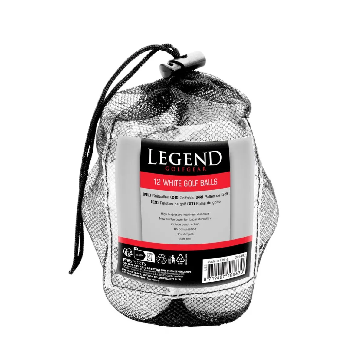LEGEND Golfball 12er Set 85 Kompression weiss