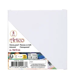 Leinwand 10 x 10 cm 5er Set weiss