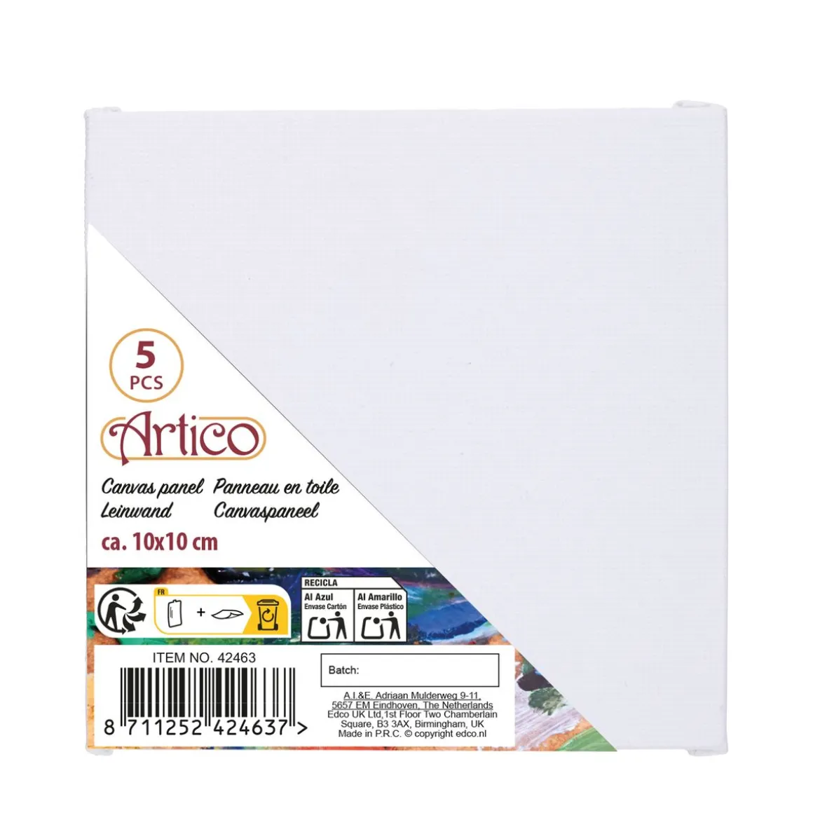 Leinwand 10 x 10 cm 5er Set weiss