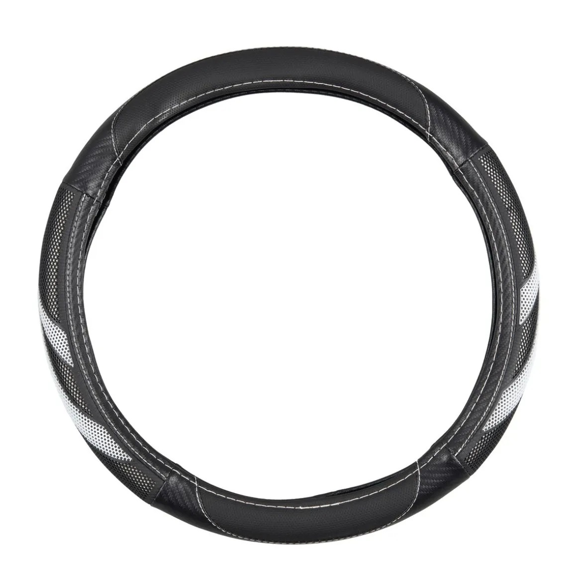 Lenkradbezug Auto 38 cm schwarz/weiss