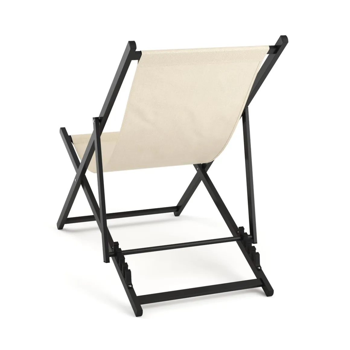 Liegestuhl AAREN 2er Set beige/schwarz