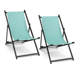 Liegestuhl AAREN 2er Set türkis/schwarz