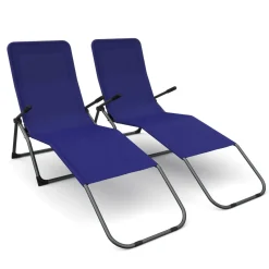 Liegestuhl blau 2er Set