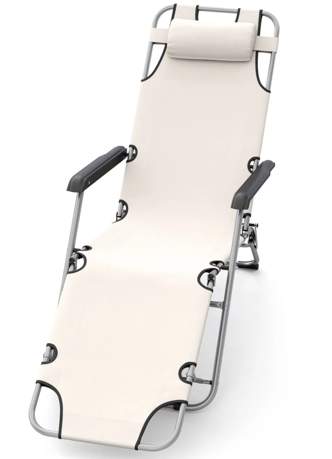 Liegestuhl Campingstuhl beige 2er Set